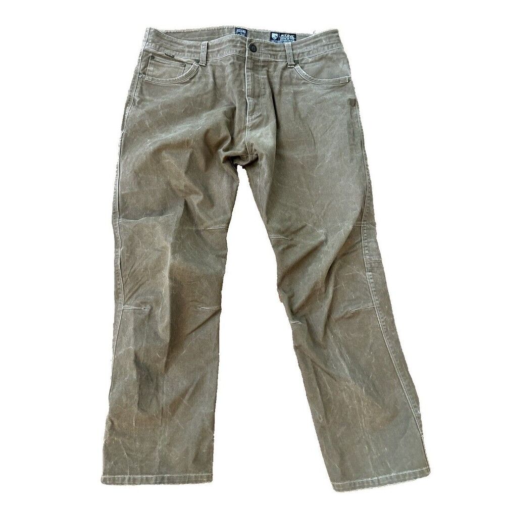 Kuhl Mens Pants Gray 38X30 Crag Vintage Patina Dye Distressed Casual Brown
